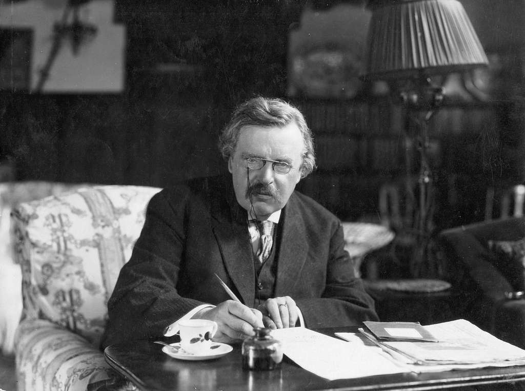 G.K. Chesterton in his study